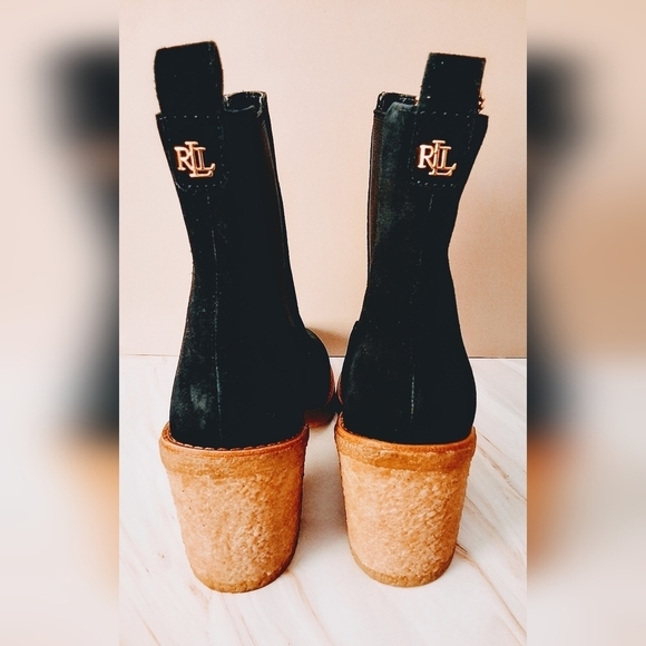 Lauren Ralph Lauren Marianna Water-Repellent Suede Booties – Black, Size 6 – NIB - Picture 4 of 10